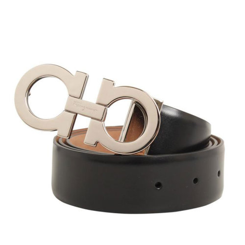 Salvatore Ferragamo/菲拉格慕 男士 黑色皮革時(shí)尚皮帶腰帶 679880 688759