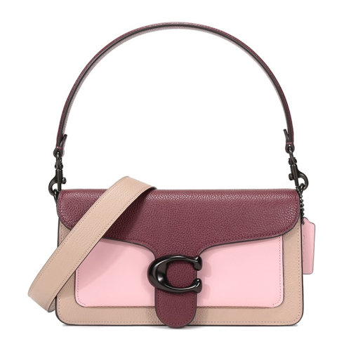 COACH/蔻馳【專柜款】TABBY系列女士拋光鵝卵石紋皮革經(jīng)典C標(biāo)金屬扣單肩包斜挎包手提包女包 76105 多色可選