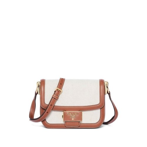  PRADA/普拉達(dá) 女士拼色亞麻斜挎包 1BD257 2DLI F0A5T PLSX