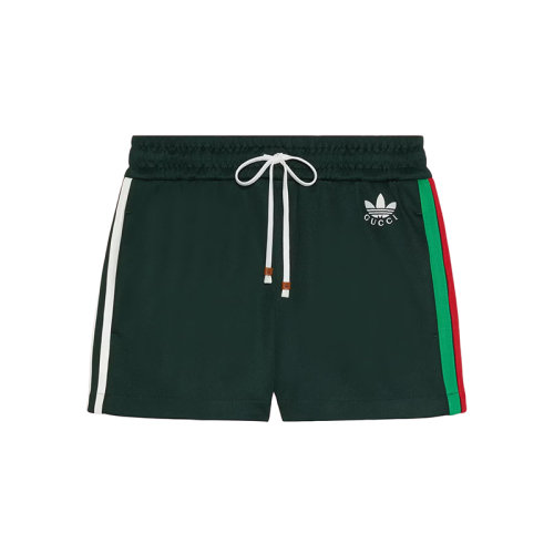 GUCCI/古馳 22年秋冬新款 adidas聯(lián)名系列 女士深綠色棉質(zhì)混紡運(yùn)動(dòng)短褲702413XJEGU3806