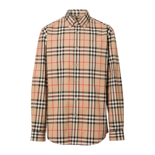 BURBERRY/博柏利  21早春新款男士格紋棉府綢長袖襯衫 80208631