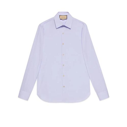  GUCCI古馳 22年秋冬 男士 雙G棉府綢襯衫 694241 ZAIFQ 5362