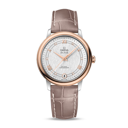 OMEGA/歐米茄 碟飛系列 典雅 同軸腕表 精鋼 18K金 鉆石刻度 自動(dòng)機(jī)械 女士腕表 424.23.33.20.52.002