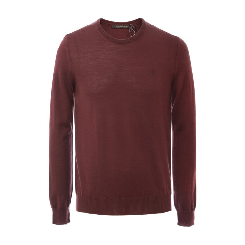 Roberto Cavalli/羅伯圖 卡維里 羊毛 深褐色 圓領(lǐng) 男士針織衫/毛衣 羊毛衫 上裝 男裝