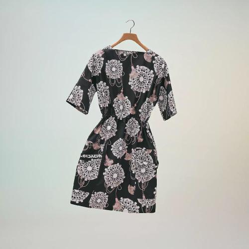  HERMES愛(ài)馬仕 22年秋冬 女士 連衣裙 Robe imprime ??Cliquetis Aquarelle?? H2E0545DB023