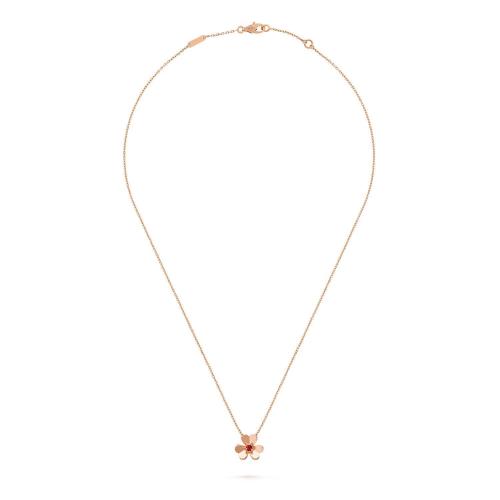  VCA梵克雅寶 22年秋冬 女士 吊墜 Pendentif Frivole， mini modele Or rose 750/1000， Rubis V