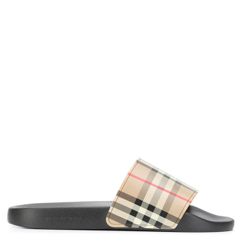 BURBERRY/博柏利  巴寶莉拖鞋   百搭 男士米色經(jīng)典時(shí)尚格紋拖鞋涼拖 80239651