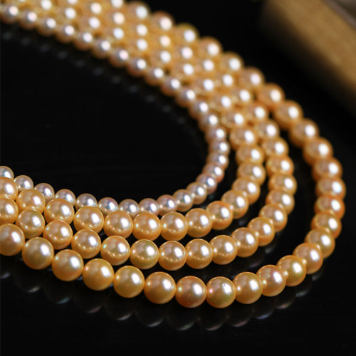 ZHUGONG/珠宮【特選極光金·無調(diào)色無優(yōu)化】日本Akoya珍珠香檳金羽黃項(xiàng)鏈