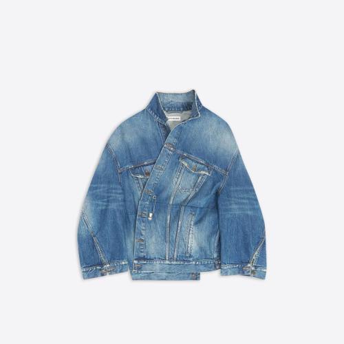  BALENCIAGA巴黎世家 22年秋冬 女士 夾克 Womens Twisted Sleeve Jacket  in Blue 708451TBP48