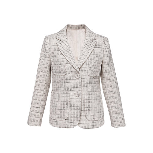 GeleiStory/GeleiStory 秋季新品小香風(fēng)格子粗花呢收身顯瘦短款小西裝 女士夾克