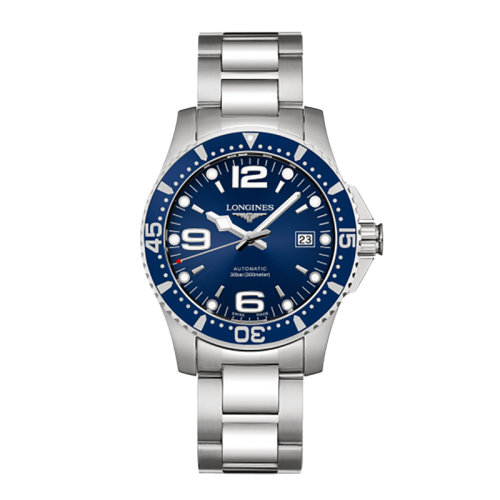 LONGINES/浪琴 康卡斯?jié)撍盗?自動(dòng)機(jī)械藍(lán)盤(pán)鋼鏈男表41毫米L3.742.4.96.6