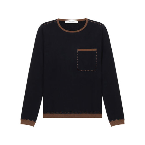 MaxMara/麥絲瑪拉 女士針織衫/毛衣桑蠶絲/山羊絨圓領(lǐng)長(zhǎng)袖羊絨衫 RADA