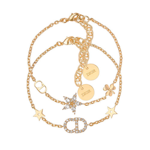 DIOR/迪奧  Clair D Lune金屬水晶雙層手鏈 B1039CDLCY_D301