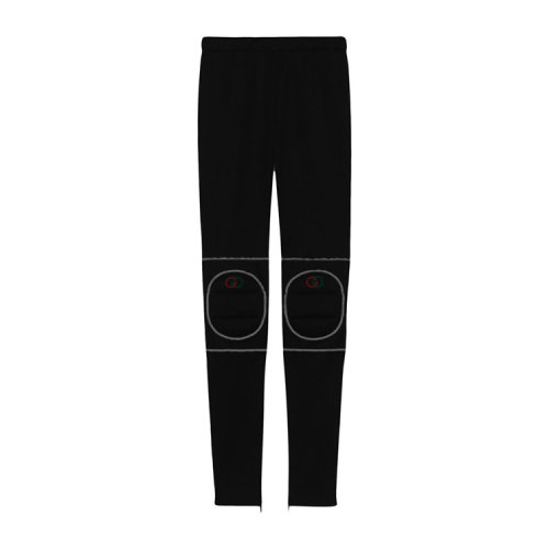 GUCCI/古馳 女裝 黑色護膝平紋針織面料緊身褲 女性 女士休閑褲 595794 XJBT6 1000 HC0640