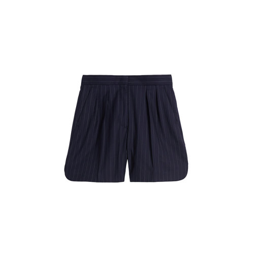 MaxMara/麥絲瑪拉 22年秋冬新款 POOL系列 女士海軍藍(lán)色細(xì)條紋羊毛短褲1146012906001