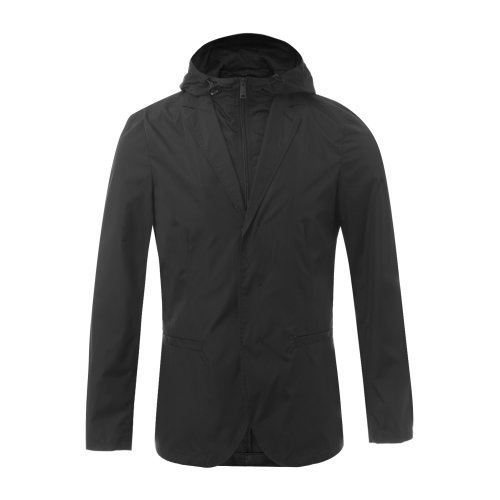 Emporio Armani/安普里奧阿瑪尼 黑色可拆卸連帽夾克款男士單件西裝