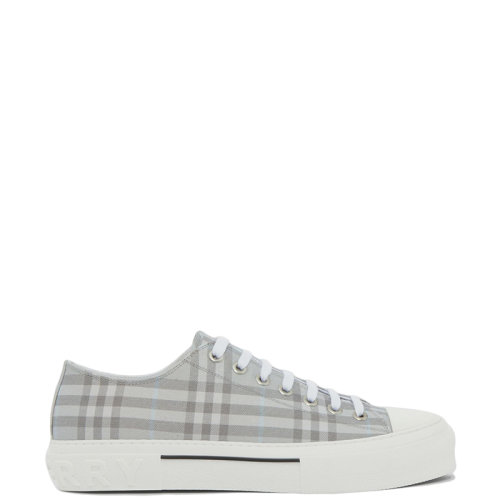 BURBERRY/博柏利 22年春夏新款 Vintage系列 男士灰色純棉格紋印花運(yùn)動(dòng)鞋帆布鞋80523411