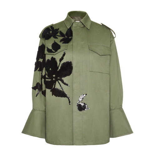 Valentino/華倫天奴 黑色 女士帶刺繡的夾克外套 UB3CJ1K52C0N85 2020年秋冬