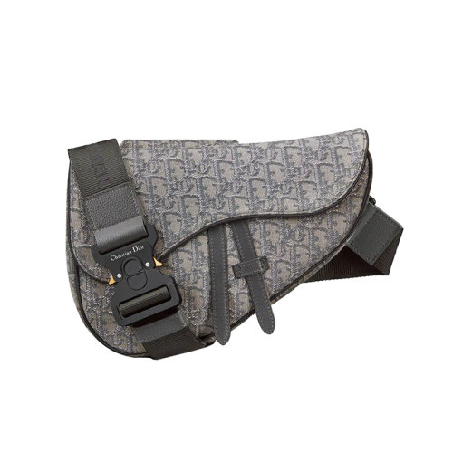 DIOR/迪奧 23新款 男士釕色提花帆布磁性翻蓋拉鏈開合鋁制搭扣尼龍?zhí)峄ㄕ{(diào)節(jié)肩帶單肩包1ADPO093DOS_H30Q