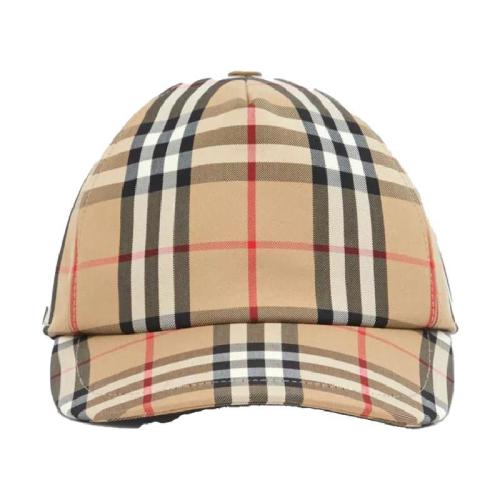  BURBERRY 22年秋冬 女士 徽標(biāo)嵌花 Vintage 格紋棒球帽 80269291
