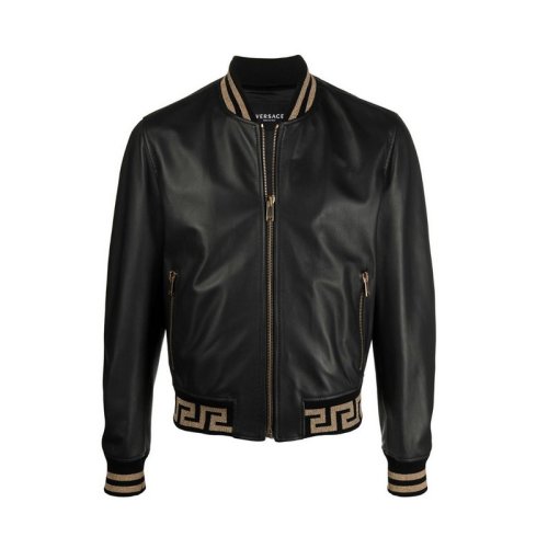  VERSACE/范思哲 男士黑色羊皮革夾克 A81890 1L00176 2B150 PLFSX