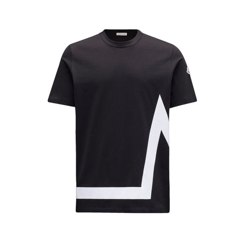Moncler/蒙克萊 22年秋冬新款 男士黑色純棉大M圖案短袖T恤H20918C000018390T999