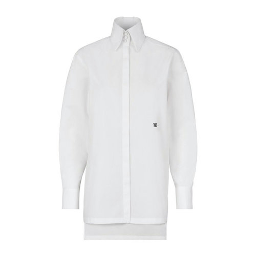 Fendi/芬迪  女士棉質(zhì)中長款翻領(lǐng)襯衫襯衣