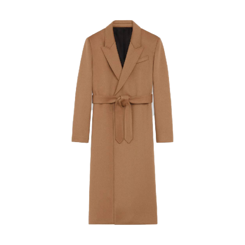 CELINE/賽琳  思琳女裝  女士棕色織物經(jīng)典時尚百搭秋冬翻領(lǐng)大衣 2M383943C.02CM