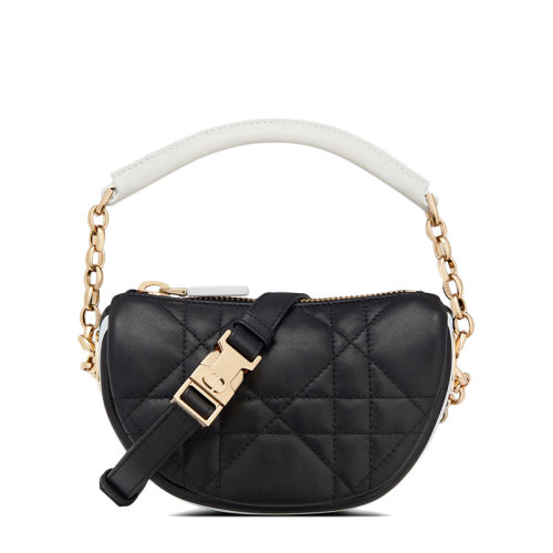 DIOR/迪奧 22春夏新款VIBE HOBO系列 女士超迷你黑色藤格紋羊皮革單肩斜挎手提包S7200ONOA_M911