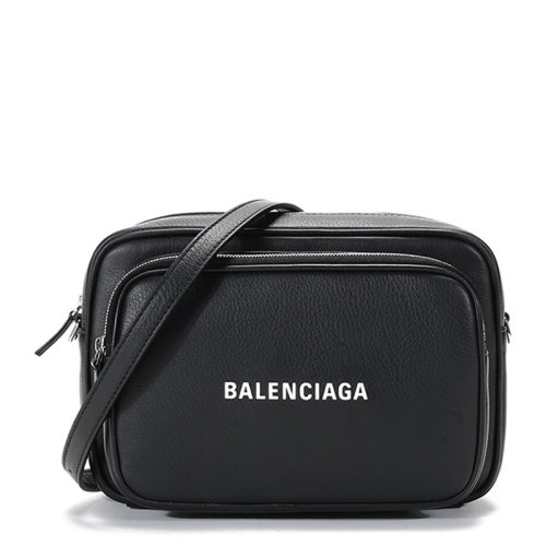 Balenciaga/巴黎世家 女士黑色皮革字母單肩包斜挎包女包 638414-DLQ4N-1000