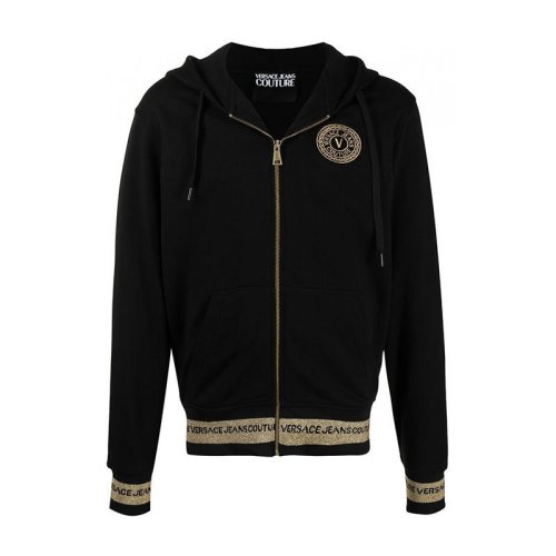  VERSACE JEANS COUTURE 男士黑色棉質(zhì)夾克 B7GWA7TQ 30318 K42 PLFSX