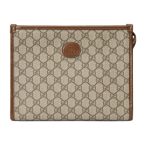  GUCCI古馳 22年秋冬 男士 飾互扣式雙G化妝包 672956 92TCG 8563