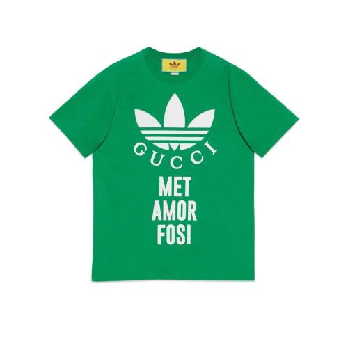  GUCCI古馳 22年秋冬 女士 adidas x Gucci聯(lián)名系列針織棉T恤 717422 XJEXH 3791