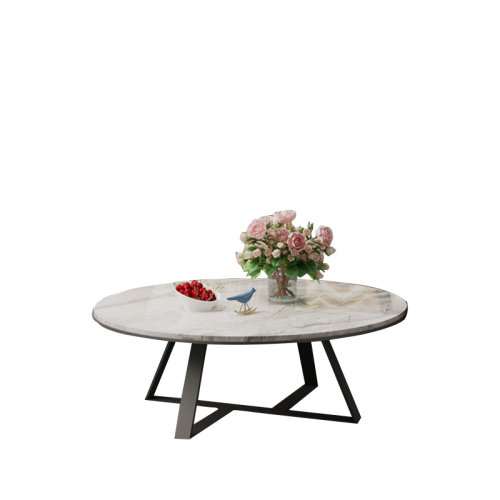 GeleiStory/GeleiStory 大理石茶桌客廳圓形不銹鋼茶幾邊幾創(chuàng)意黑色噴涂簡約咖啡桌子 家具家裝＞客廳家具＞茶幾  家具家裝＞客廳家具＞茶幾