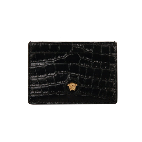VERSACE/范思哲 男士 黑色美杜莎金色微標(biāo)小型皮具卡片夾 DPN2467 DCOV5D4 1OH HJH0015X