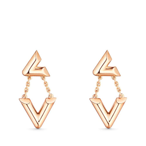 Louis Vuitton/路易威登 22春夏新款Volt系列 18K金玫瑰金徽標(biāo)字母組合造型耳環(huán)Q96972