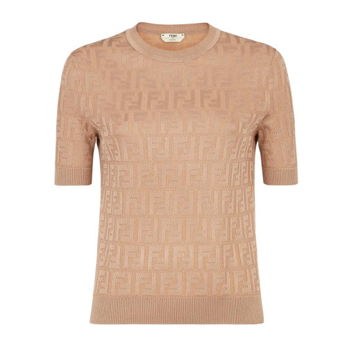 FENDI/芬迪  女裝 服裝 棉質(zhì)圓領修身 女士短袖T恤