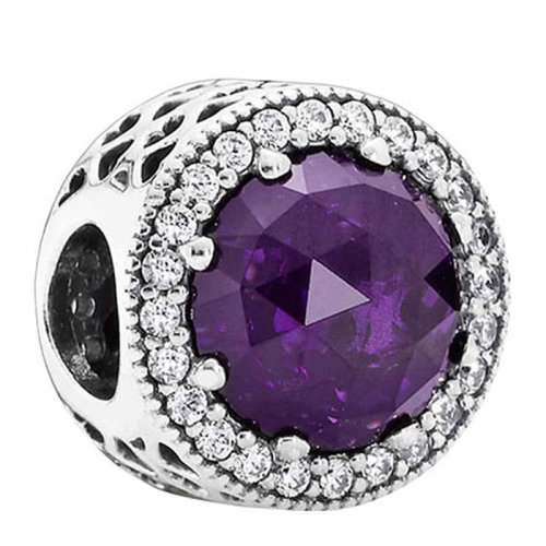 PANDORA/潘多拉 女士紫色皓石DIY純銀貓眼式圣誕切面串珠 791725NRP