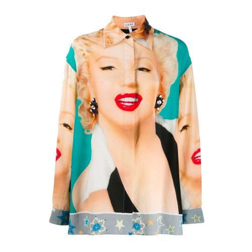 LOEWE/羅意威  女裝 服飾 個(gè)性燙畫(huà)圖案潮流女士長(zhǎng)袖襯衫 S229913-0PO-5176