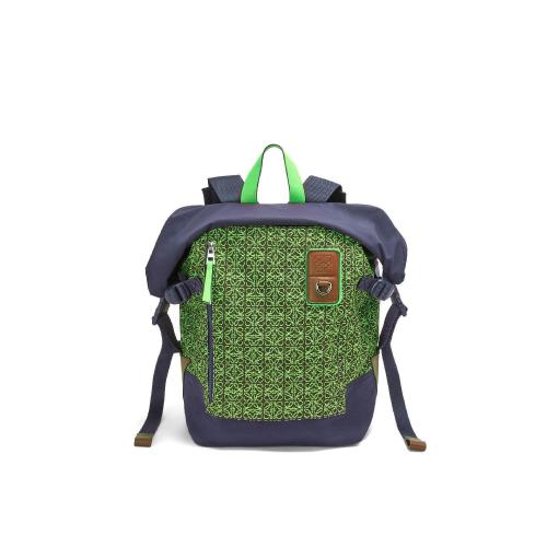 LOEWE羅意威 22年秋冬 男士 雙肩包 Roll Top backpack in Anagram jacquard and nylon B664A2