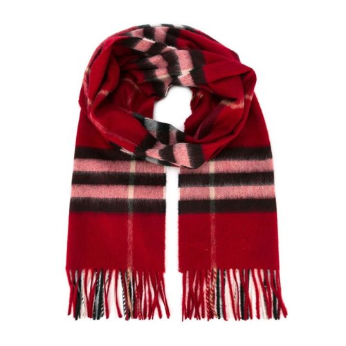 BURBERRY/博柏利 男女通用 中性經(jīng)典繽紛紅色格紋時(shí)尚羊絨圍巾圍脖 3953534