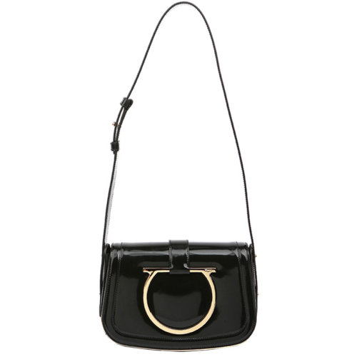 Salvatore Ferragamo/菲拉格慕 女士 女包 黑色皮革時(shí)尚斜挎包單肩包 21F804 0644646
