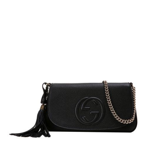 GUCCI/古馳 女士黑色雙G牛皮手提包單肩包 536224-A7M0G-1000