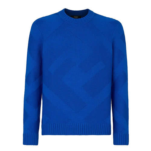 FENDI/芬迪 男士藍色圓領(lǐng)長袖毛衣FZY490AH2XF0UV4