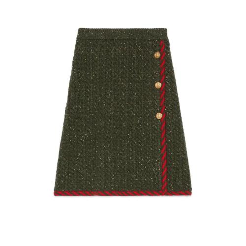  GUCCI古馳 22年秋冬 女士 絞花針織羊毛半身裙 713317 XKCLG 3413