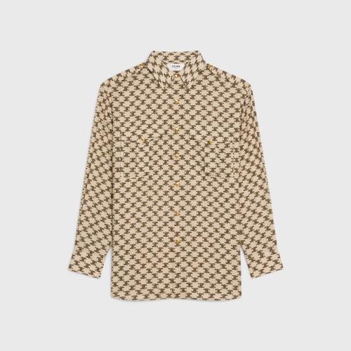  CELINE賽琳思琳 22年秋冬 女士 長袖襯衫 REPORTER雙縐襯衫 2C793734R.03DC