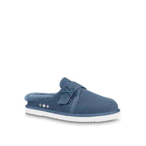 LV路易威登 22年秋冬 男士 拖鞋 Mule LV Easy doublee facon fourrure 1A9INU 1A9INS 1A9INY