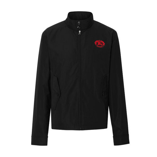 BURBERRY/博柏利 黑色立領(lǐng)男士夾克 男士外套 大衣 上裝 瑕疵特賣(mài)（陳列痕跡，不影響使用）