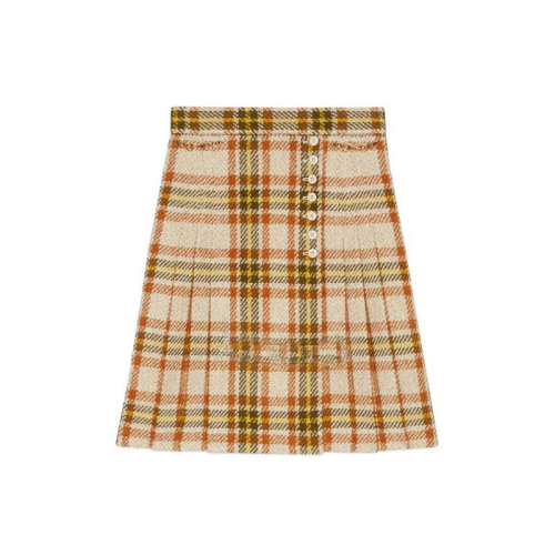 GUCCI/古馳 女裝 時(shí)尚百搭 棕色條紋 女士半身裙 643331 ZAF2U 9844  HC0640