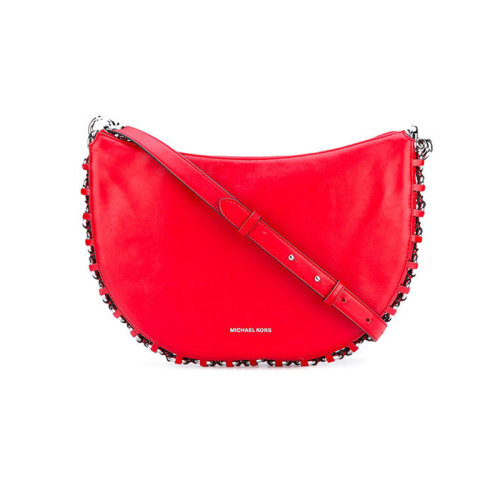 Michael Kors/邁克·科爾斯  女包女士紅色皮革時(shí)尚百搭斜挎包半月包單肩包  30S7SP1M2LDE204